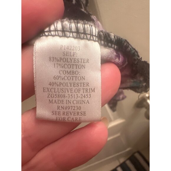 Almost Famous Womens Floral Print Cardigan Size L Polyester/Cotton Blend Made In - Picture 5 of 6